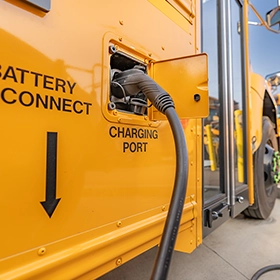 Electric school bus charging